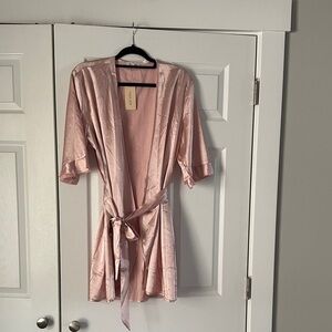 Pink Satin Robe